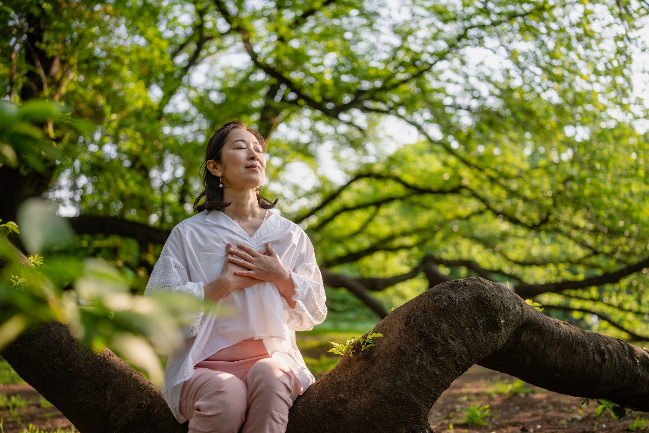 Peaceful meditation in nature