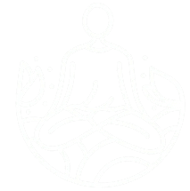 Meditation icon: person in lotus pose with leaves